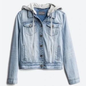 Market & Spruce Hooded Denim Jacket size M